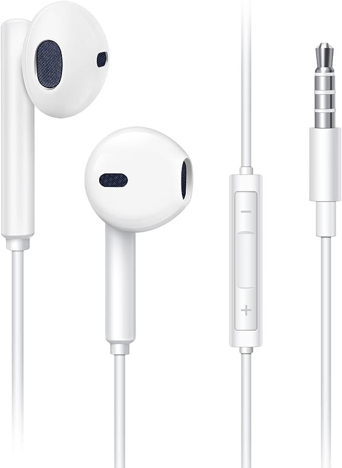 Écouteurs, Ecouteurs Filaire avec Microphone et Contrôle du Volume, Écouteurs Intra-Auriculaires Anti-Bruit Stéréo, Jack 3.5mm Universel pour Tous Les iOS,Android MP3 etc