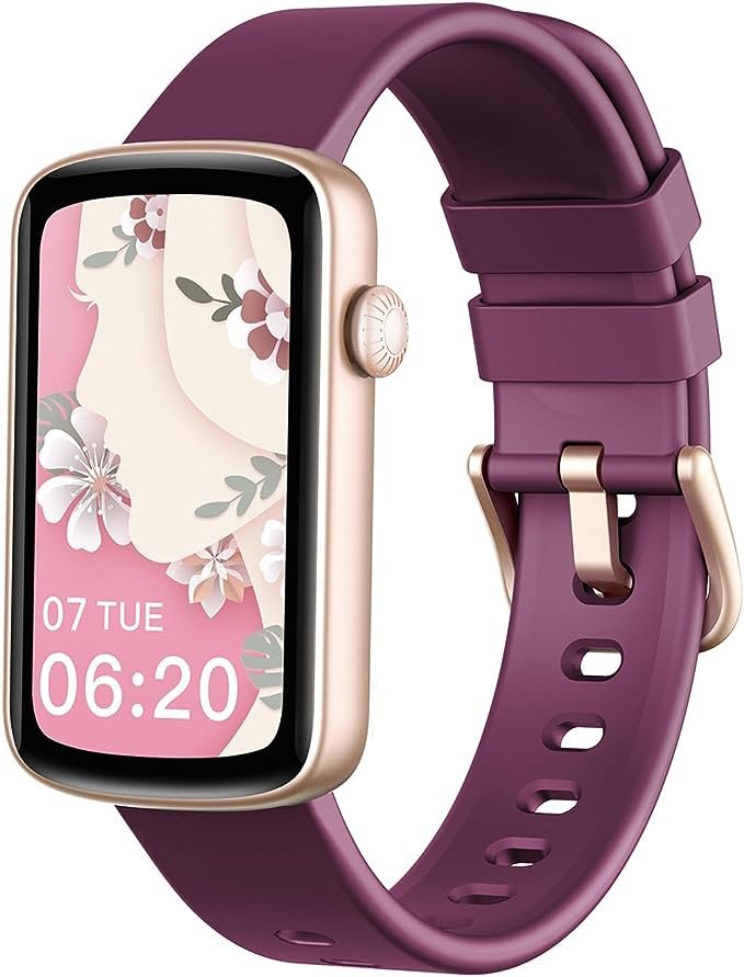 Montre Connectée Femme Montre Sport Bracelet Connecté Podometre Cardiofrequencemetre Oxymetre Trackers d’Activité Smartwatch Etanche IP68 pour Android iOS Notification SMS/Appel Violet