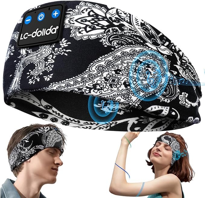 Bluetooth Écouteurs Bandeau pour Homme Femme Original Casques et écouteurs de Musique,Doux écouteurs avec Ultra-Fins HD Stéréo pour Sport,Dormeurs Latéraux,Voyage